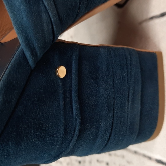 NWB Laurence Dacade Paris Suede Printed Slides Paris Blue size 5 (38) - Picture 11 of 14